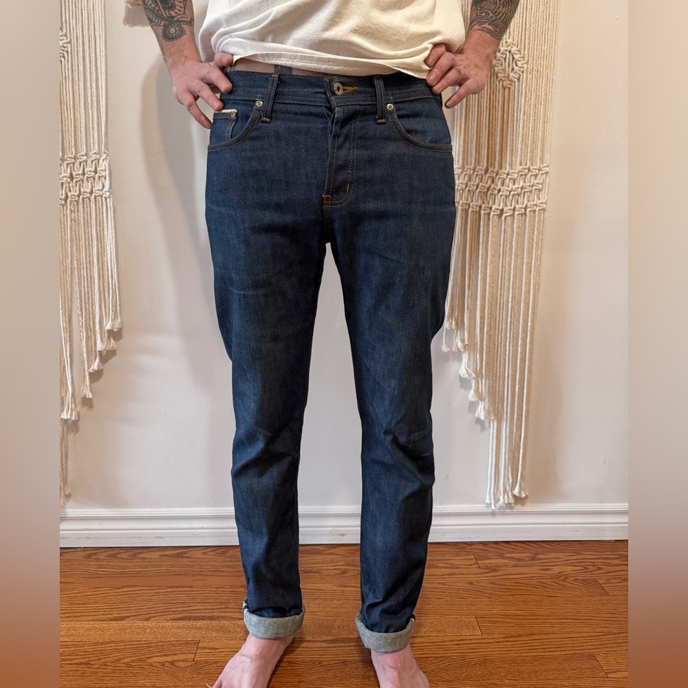Like New - “Golden Hour Slub” Naked and Famous Jeans. 31Wx32L